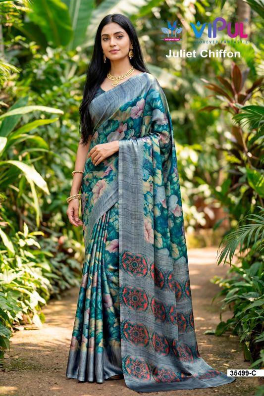 Vipul 35499 julliet chiffon Saree suppliers in Mumbai